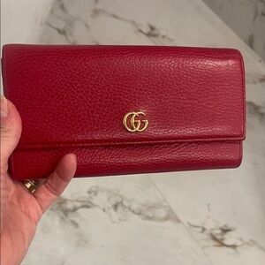Gucci authentic Red Leather wallet.